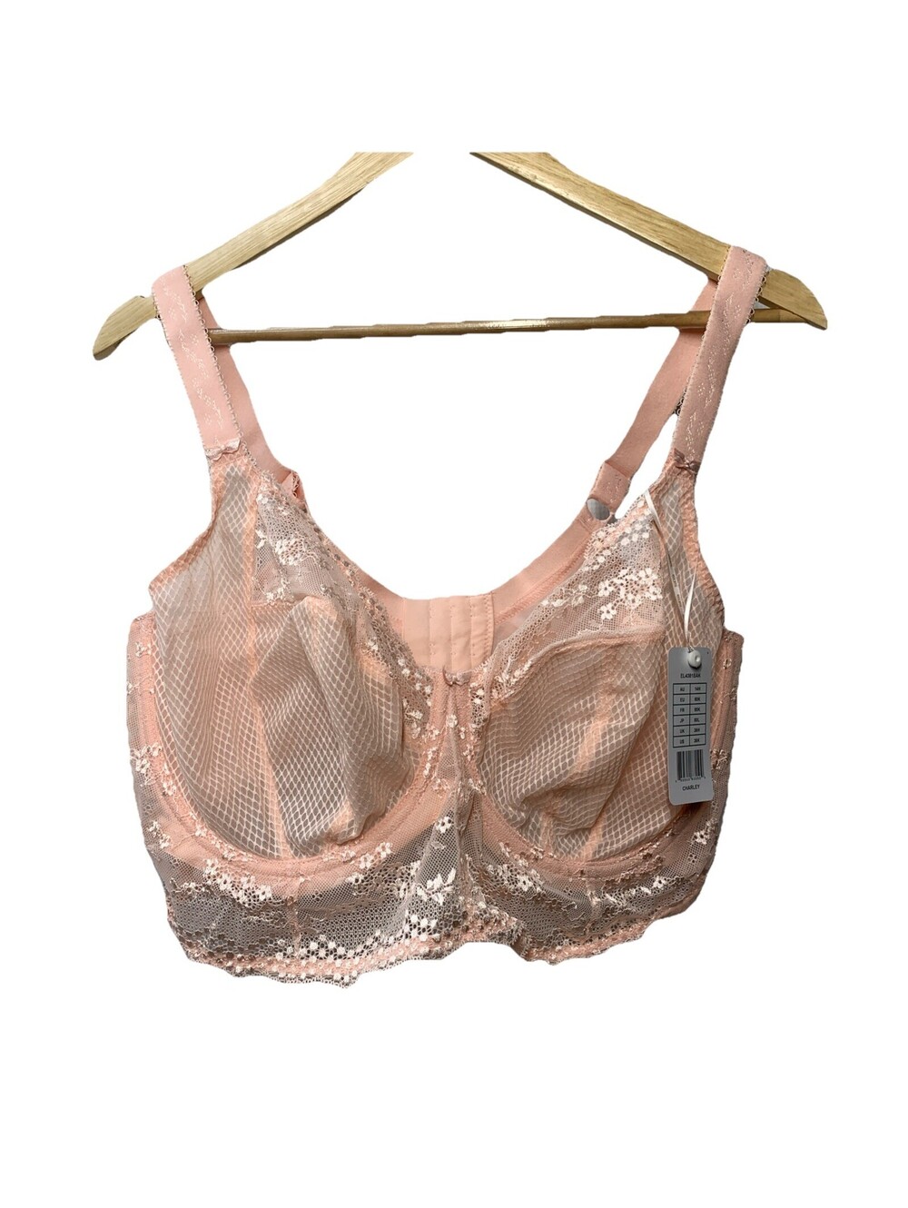Elomi Women's Charley Underwire Bralette 36K Blush Pink EL4381BAK Hook & Eye
